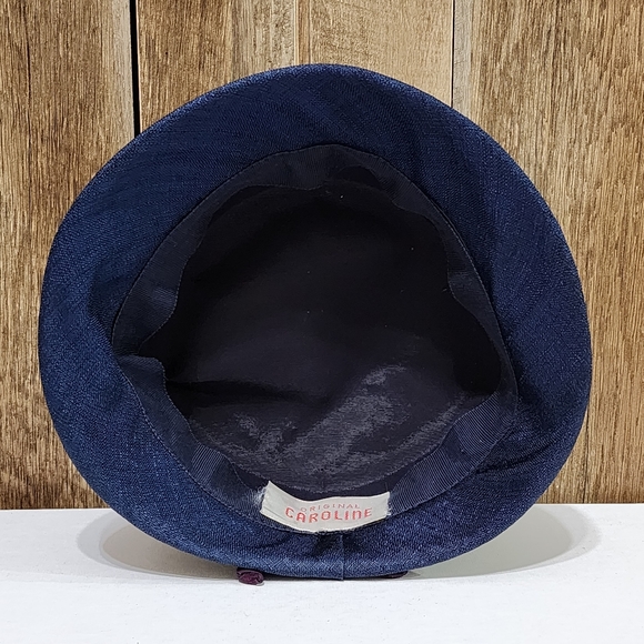 Vtg Original Caroline Blue Fancy Church Hat Structured Rare - Picture 13 of 16